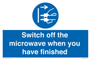 Switch off the microwave when you have finished